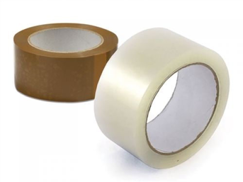 Click Here To Enlarge This Photo Of Self Adhesive Tape Clear and Buff &lpar;price per box of 36 rolls&rpar;